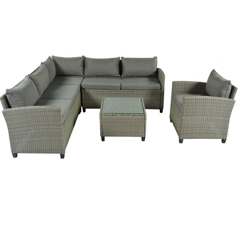 5 Piece Outdoor Patio Conversation Chair Sofa Set