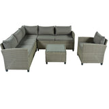 5 Piece Outdoor Patio Conversation Chair Sofa Set