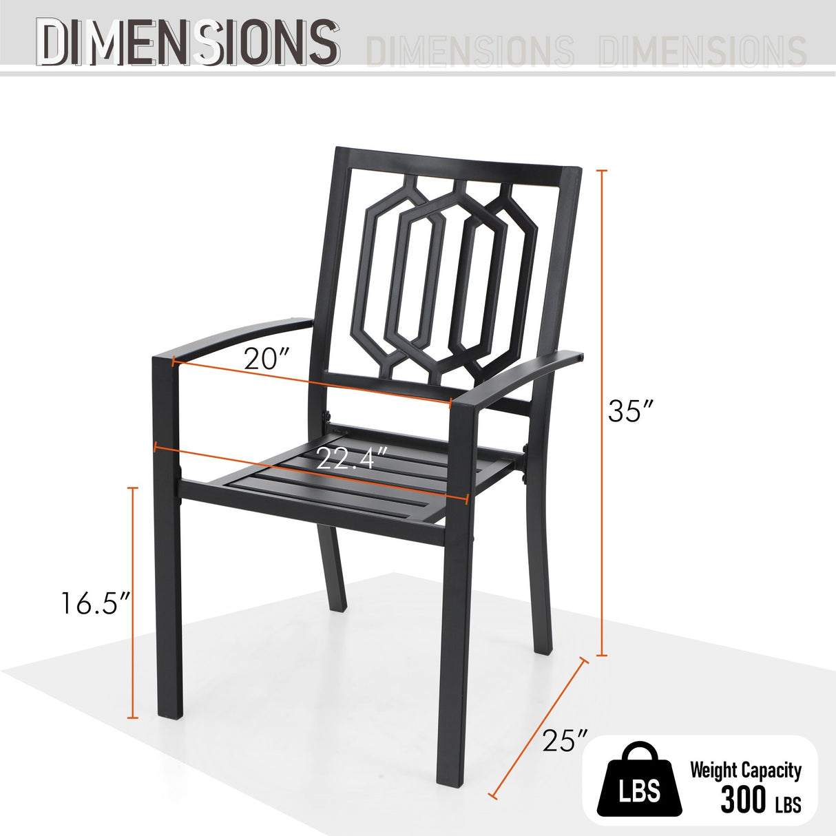 MAISON ARTS 5 Piece Outdoor Patio Dining Set, 4 Metal Stackable Dining Chairs and 1 Round 37.8" Diameter Umbrella Table