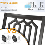 MAISON ARTS 5 Piece Outdoor Patio Dining Set, 4 Metal Stackable Dining Chairs and 1 Round 37.8" Diameter Umbrella Table