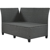 5-Piece Outdoor Patio Rattan Sofa Set, PE Wicker L-Shaped with 2 Extendable Side Tables, Dining Table and Washable Covers