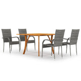 5 Piece Patio Dining Set Gray