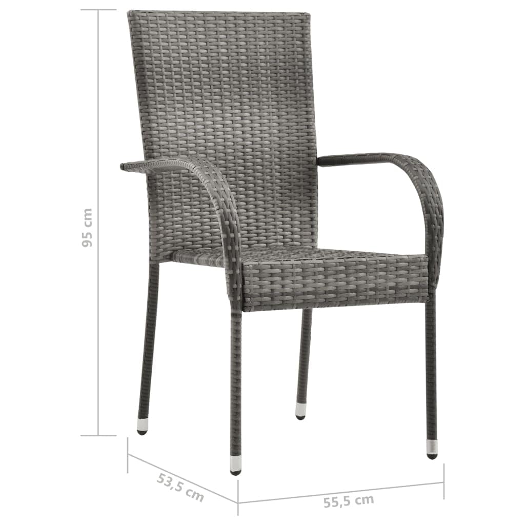 5 Piece Patio Dining Set Gray