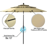 5-Piece Patio Dining Set, 4 Metal Spring Motion Dining Chairs and 1 Square Table with 1.57" Umbrella Hole