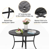 MAISON ARTS 5/7-Piece Patio Dining Set, Round Metal Table and 4/6 Textilene Fabric Padded Armchairs