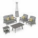 5-Piece Patio Lounge Set with Heater and Coffee Table