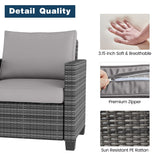 5 Piece Rattan Patio Furniture Set By 7 Seat Outdoor Furniture Sectional Sofa With Storage Table