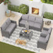 5 Piece Rattan Patio Furniture Set By 7 Seat Outdoor Furniture Sectional Sofa With Storage Table