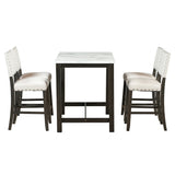5 Piece Rustic Wooden Counter Height Dining Table Set