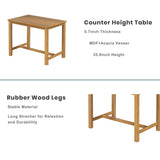 5 Piece Rustic Wooden Counter Height Dining Table Set