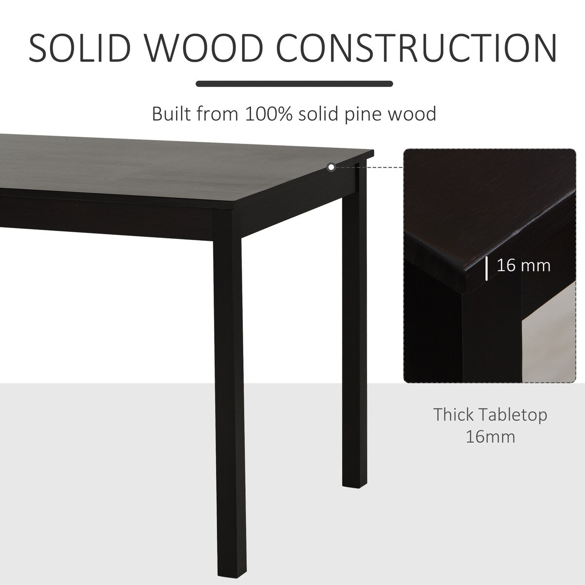 5-Piece Wooden Dining Sets for Dining Room