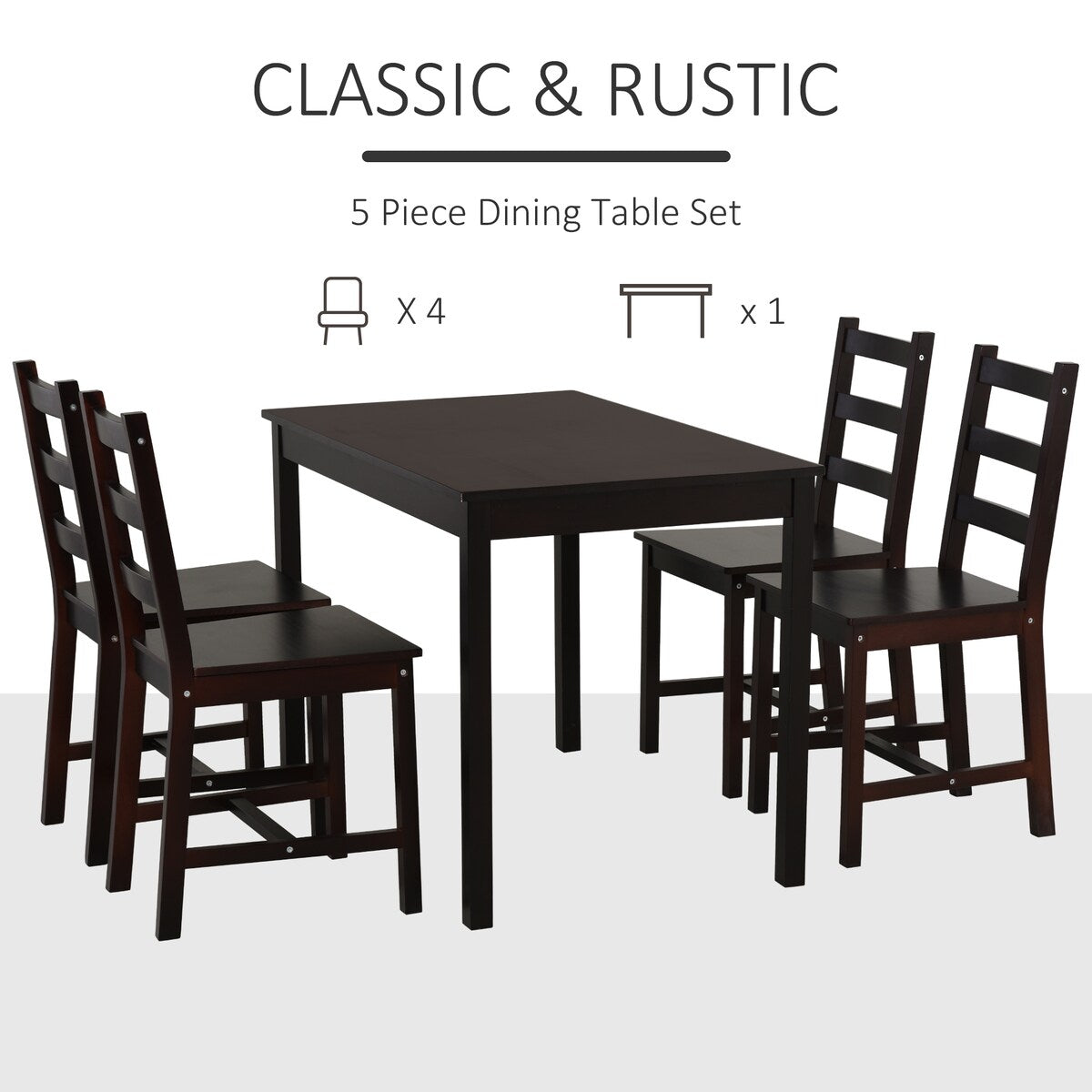 5-Piece Wooden Dining Sets for Dining Room