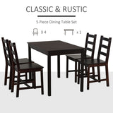 5-Piece Wooden Dining Sets for Dining Room