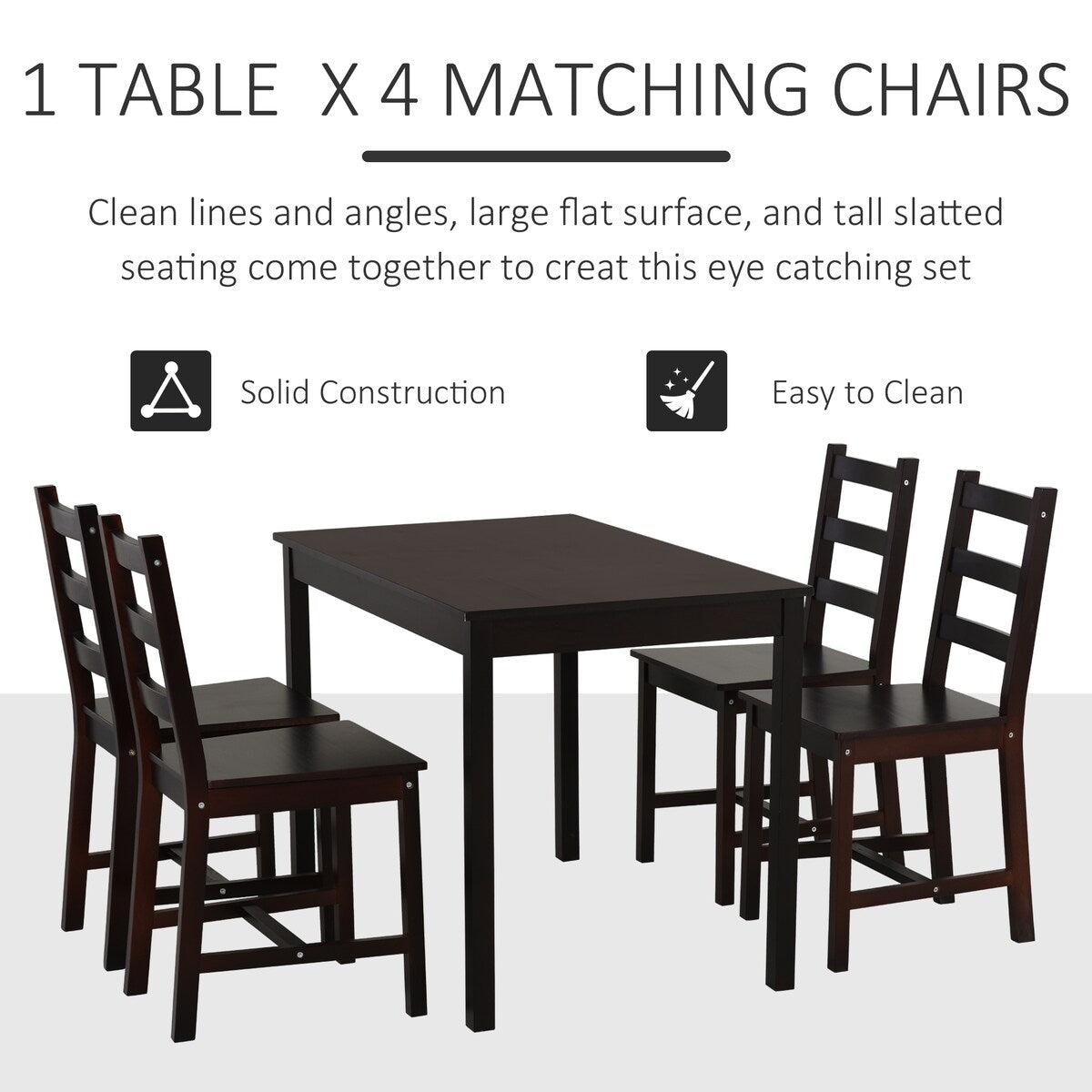 5-Piece Wooden Dining Sets for Dining Room