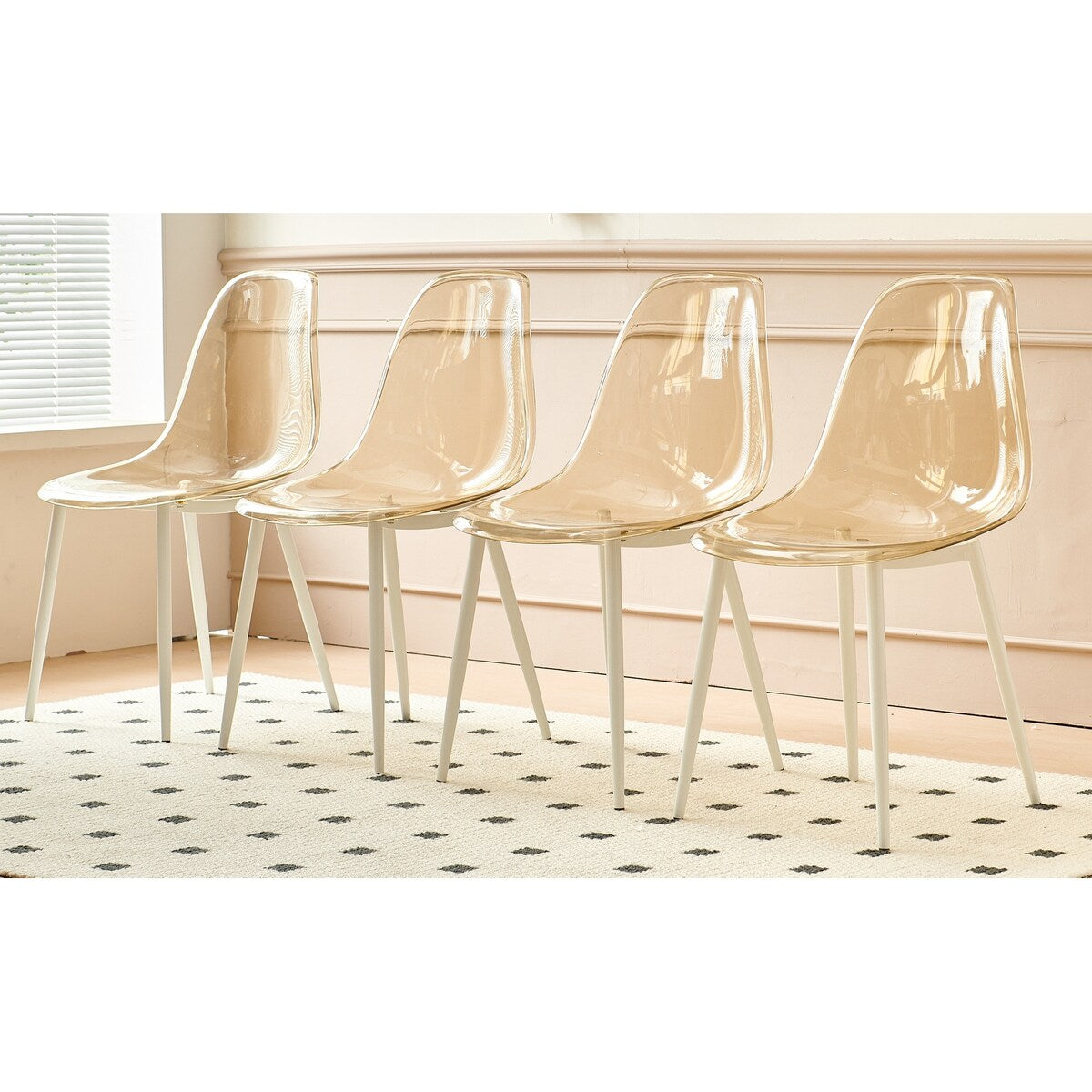 5 Pieces Dining Set,Table Metal Leg Dining Table for 4-6 people with MDF Table Top,Pedestal Dining Table