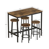 5 Pieces Dining Table Set / Industrial Counter Height Pub Table with 4 Chairs,4-person Dining Kitchen Table Set