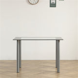 5 Pieces Dining Table Set w/ Tempered Glass Dining Table, 4 Chairs