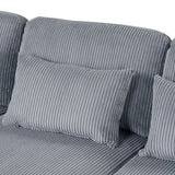 5 Pieces L Shaped Sofa with Removable Ottomans and Comfortable Waist Pillows