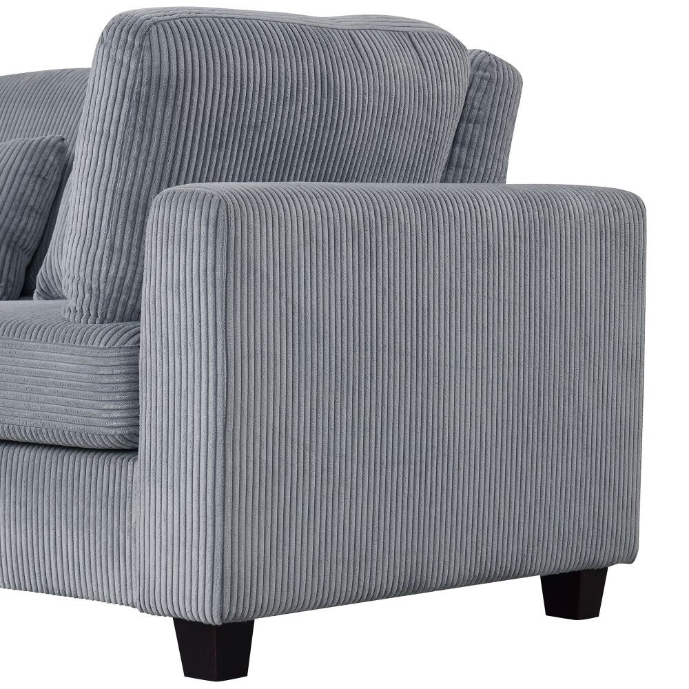 5 Pieces L Shaped Sofa with Removable Ottomans and Comfortable Waist Pillows