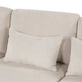 5 Pieces L Shaped Sofa with Removable Ottomans and Comfortable Waist Pillows