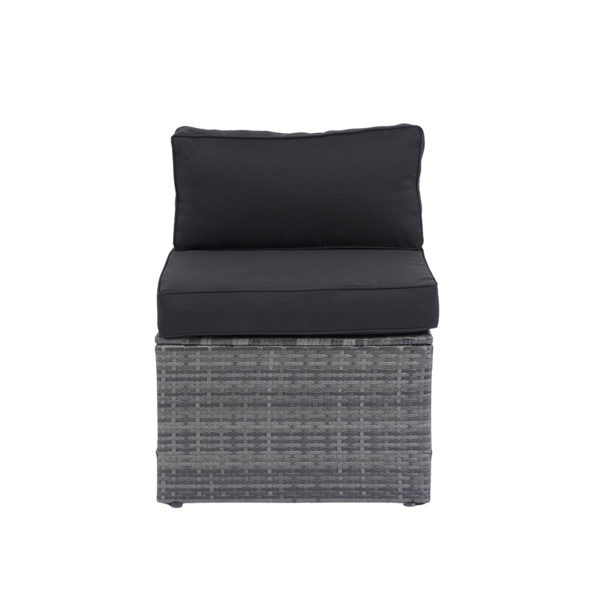 5-Pieces Outdoor PE Rattan Sectional Sofa with Pillow and Cushion