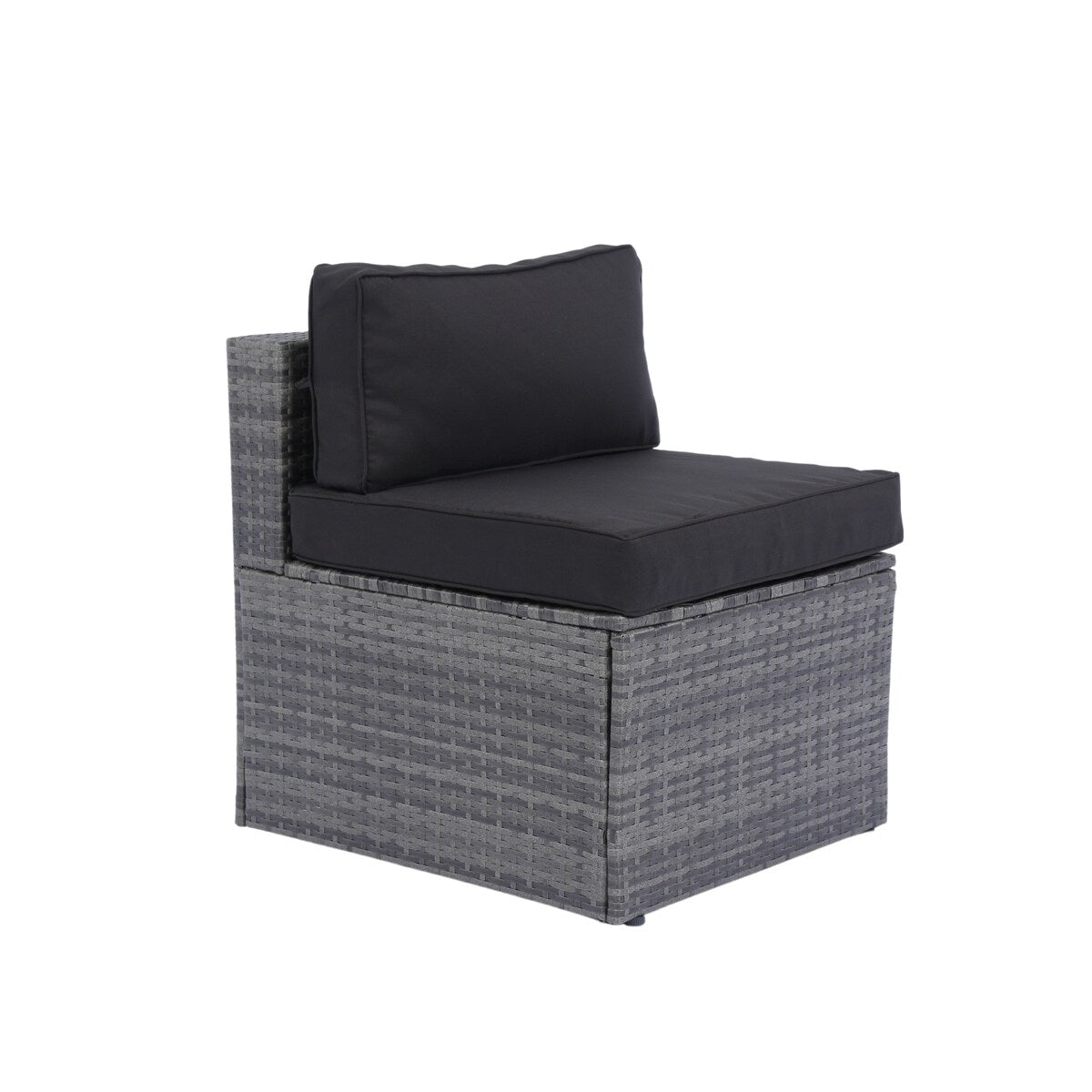 5-Pieces Outdoor PE Rattan Sectional Sofa with Pillow and Cushion
