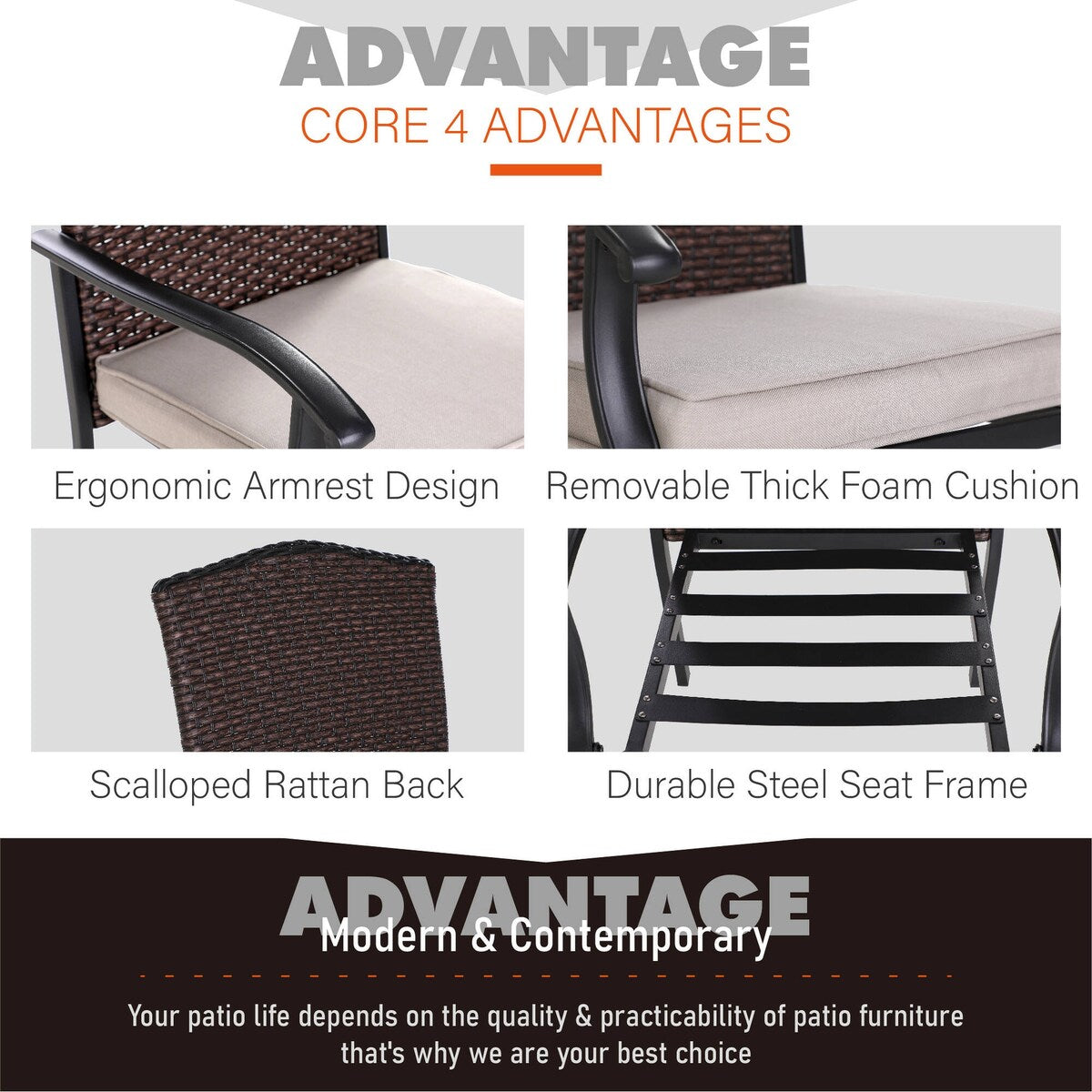 5 Pieces Patio Dining Sets with Fire Pit Table, 4 Rattan Chairs and 1 Progane Firepits Table