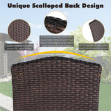 5 Pieces Patio Dining Sets with Fire Pit Table, 4 Rattan Chairs and 1 Progane Firepits Table