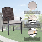 5 Pieces Patio Dining Sets with Fire Pit Table, 4 Rattan Chairs and 1 Progane Firepits Table