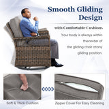 5 Pieces Patio Gliders Chair with Table, Ottomans