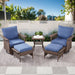 5 Pieces Patio Gliders Chair with Table, Ottomans