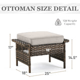 5 Pieces Patio Gliders Chair with Table, Ottomans