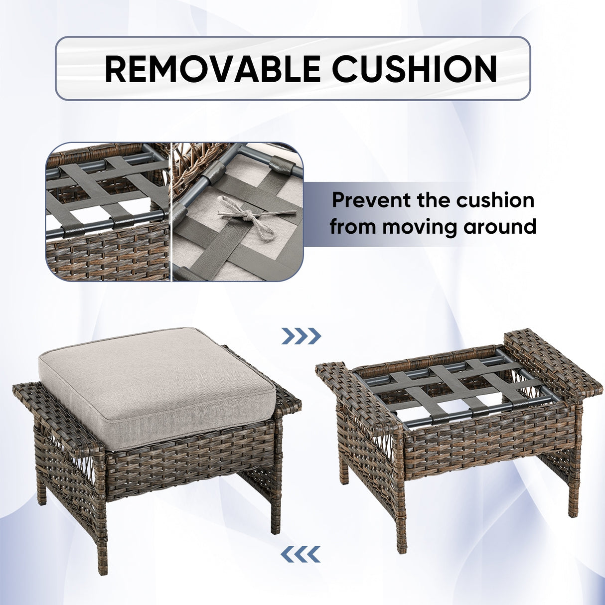 5 Pieces Patio Gliders Chair with Table, Ottomans