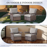 5 Pieces Patio Gliders Chair with Table, Ottomans