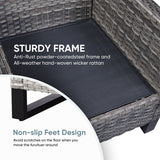 5 Pieces Patio Wicker with Propane Fire Pit Table