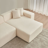 5-Seater L-Shape Sectional Couch, Sherpa Fabric, Ultimate Comfort, Beige