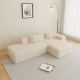 5-Seater L-Shape Sectional Couch, Sherpa Fabric, Ultimate Comfort, Beige