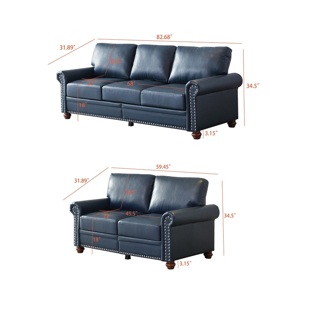 5 Seaters Faux Leather Sectional Sofa with Storage and Wood Frame