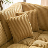 5 Seats Oversized Sectional Sofa L Shaped Corner Couch Corduroy Upholstery Convertible Sleeper Sofa&Couch, Yellow