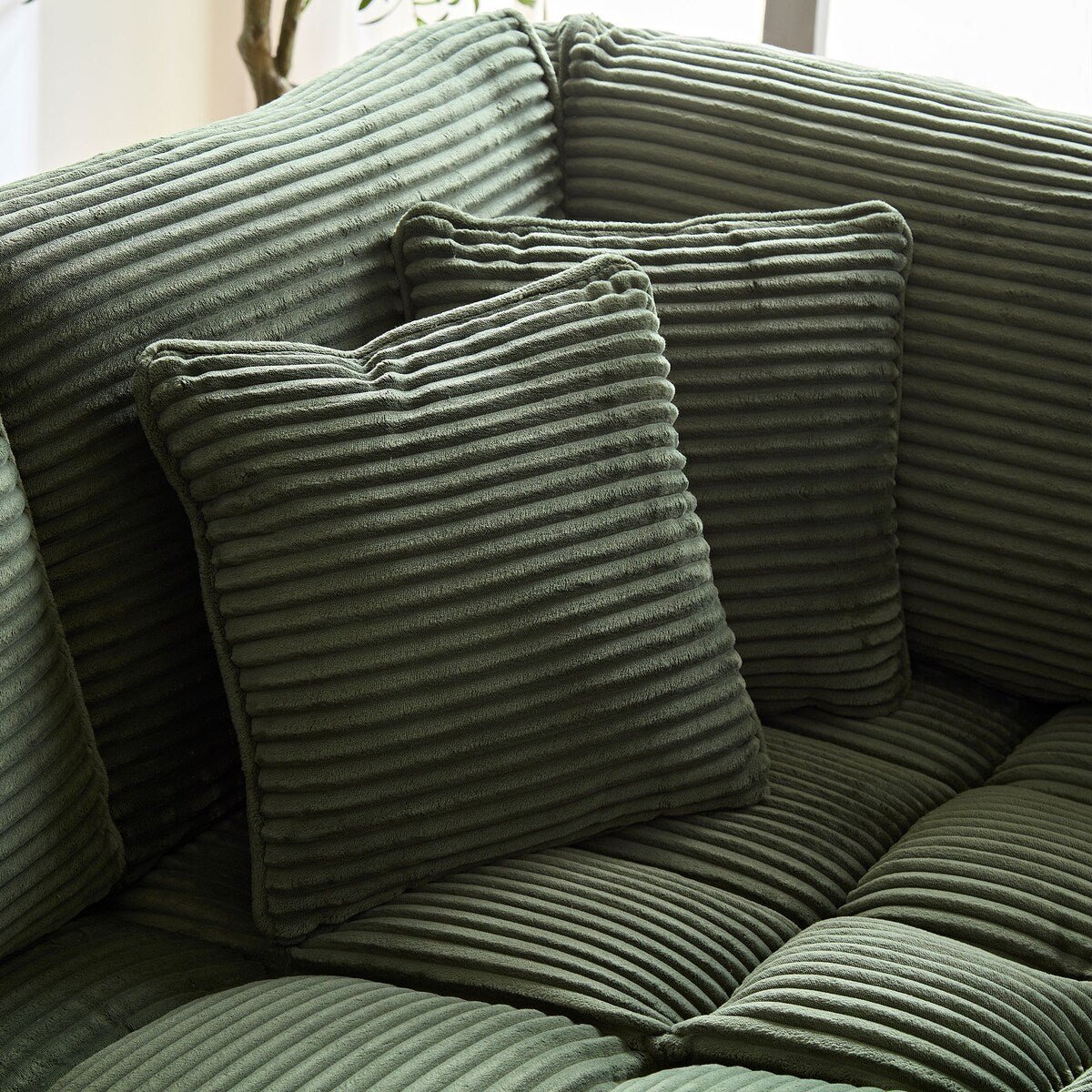 5 Seats Oversized Sectional Sofa L Shaped Corner Couch Corduroy Upholstery Convertible Sleeper Sofa&Couch, Yellow