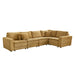 5 Seats Oversized Sectional Sofa L Shaped Corner Couch Corduroy Upholstery Convertible Sleeper Sofa&Couch, Yellow
