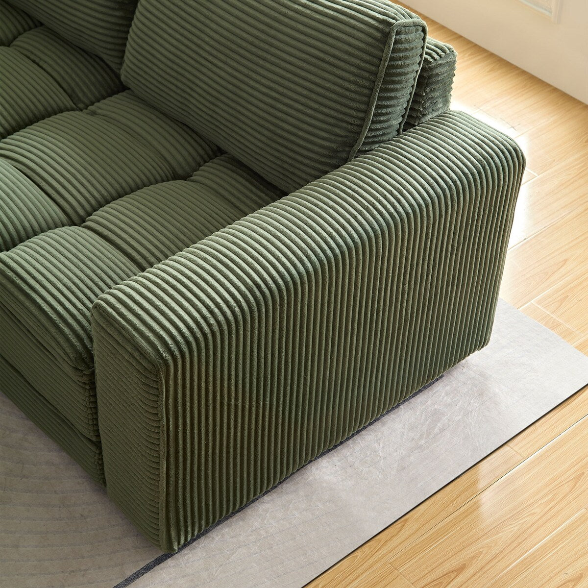 5 Seats Oversized Sectional Sofa L Shaped Corner Couch Corduroy Upholstery Convertible Sleeper Sofa&Couch, Yellow