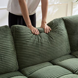 5 Seats Oversized Sectional Sofa L Shaped Corner Couch Corduroy Upholstery Convertible Sleeper Sofa&Couch, Yellow