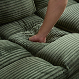 5 Seats Oversized Sectional Sofa L Shaped Corner Couch Corduroy Upholstery Convertible Sleeper Sofa&Couch, Yellow