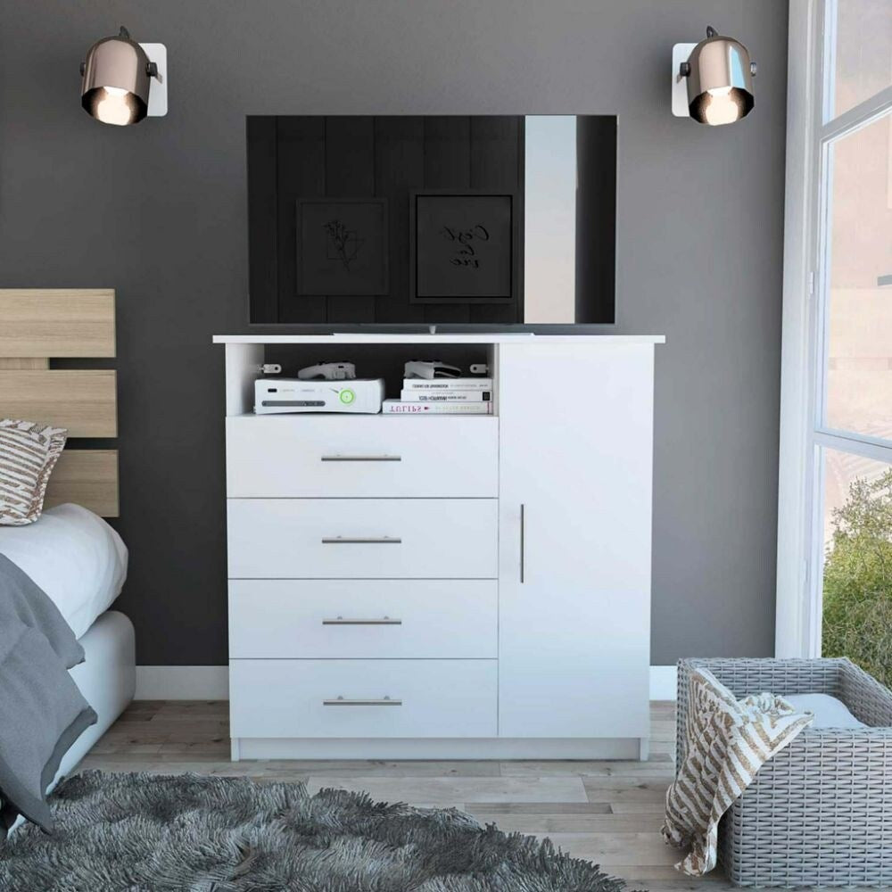 5-Shelf Wall Mounted Shoe Cabinet with Mirror Door