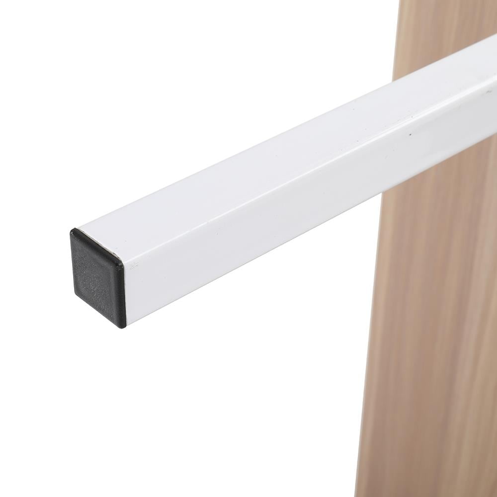 5-Shelf Wood Ladder Bookcase with Metal Frame Wall Mount Book Shelf