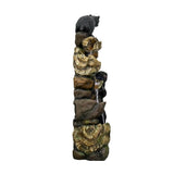 5 Tier Animal Water Fountain for Outdoor Garden Porch Yard, Bears Waterfall Fountain - N/A