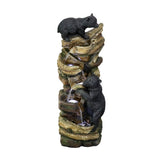 5 Tier Animal Water Fountain for Outdoor Garden Porch Yard, Bears Waterfall Fountain - N/A