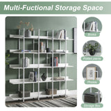 5 Tier Bookcase Home Office Open Bookshelf, Modern Industrial Style Shelf with Metal Frame, MDF Board