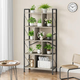 5 Tier Bookshelf with Storage,Book Shelf for Living Room